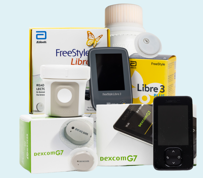 Dexcom G7 and FreeStyle Libre continuous glucose monitoring products grouped together